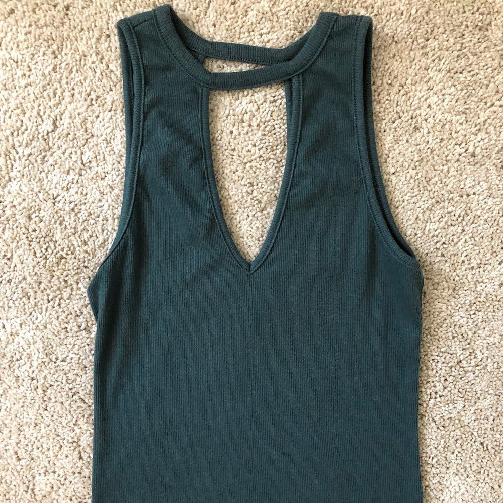 Green Cut Out Tank Top